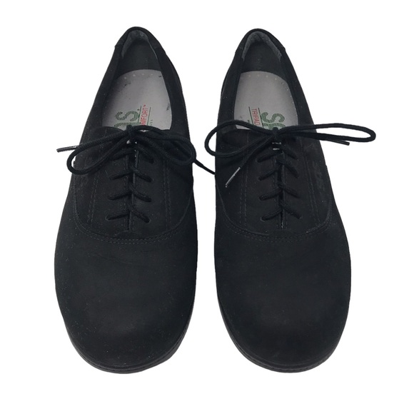 Sas Tripad Comfort Lace Up Whisper Black Oxford Suede Shoes Women Sz 7 N - Picture 1 of 8